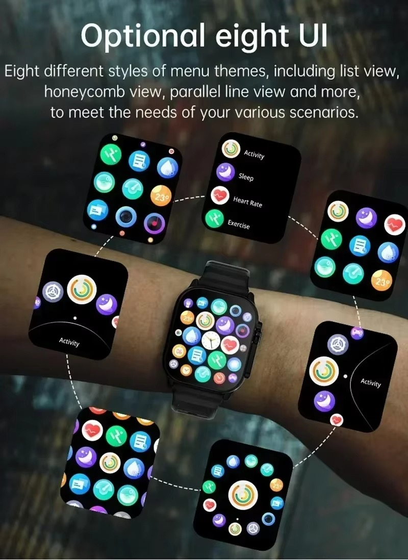 Smartwatch T900 U2 for Men and Women, Bluetooth Call, Wireless Charging, NFC, GPS Track, BT, Music, Games,