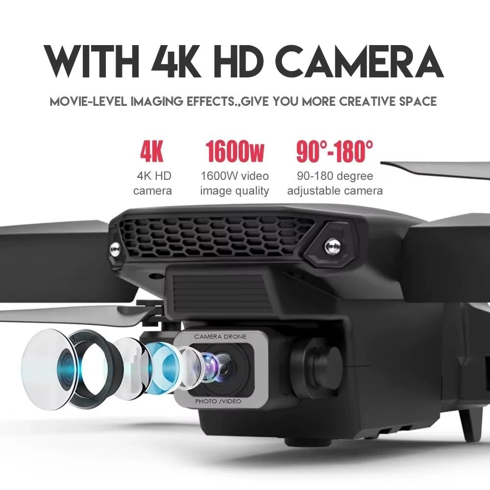 New E88 Pro WIFI FPV Drone Wide Angle HD 4K 1080P Camera Height Hold RC Foldable Quadcopter Dron Helicopter