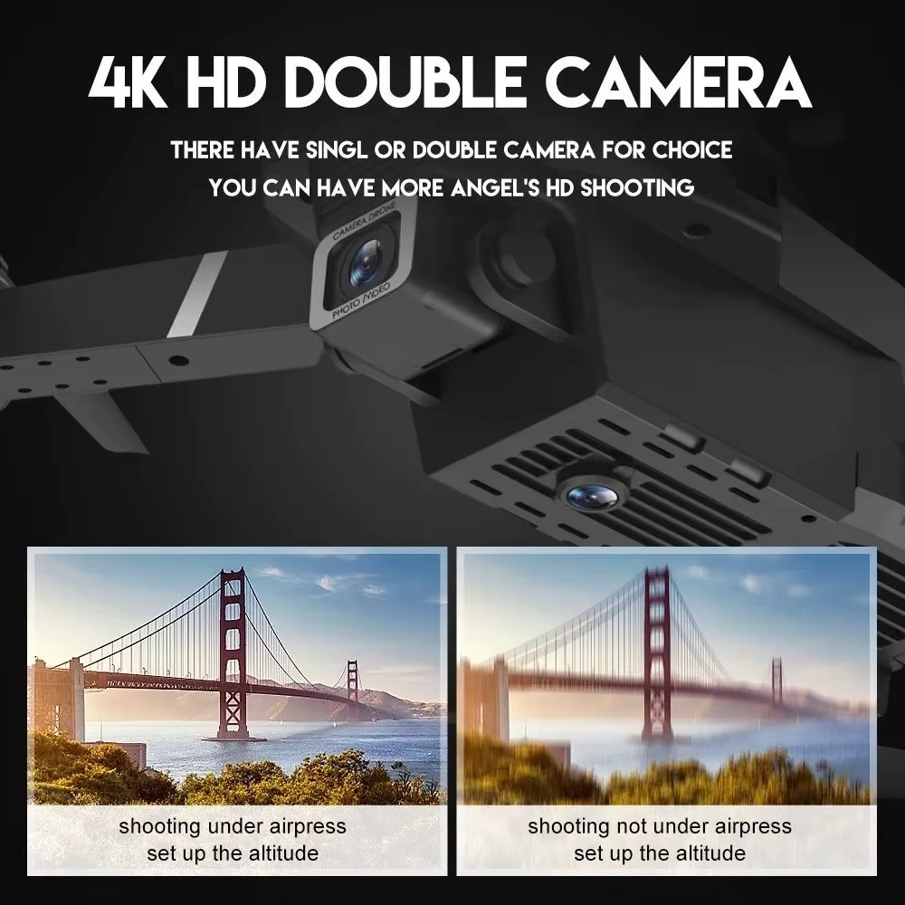 New E88 Pro WIFI FPV Drone Wide Angle HD 4K 1080P Camera Height Hold RC Foldable Quadcopter Dron Helicopter