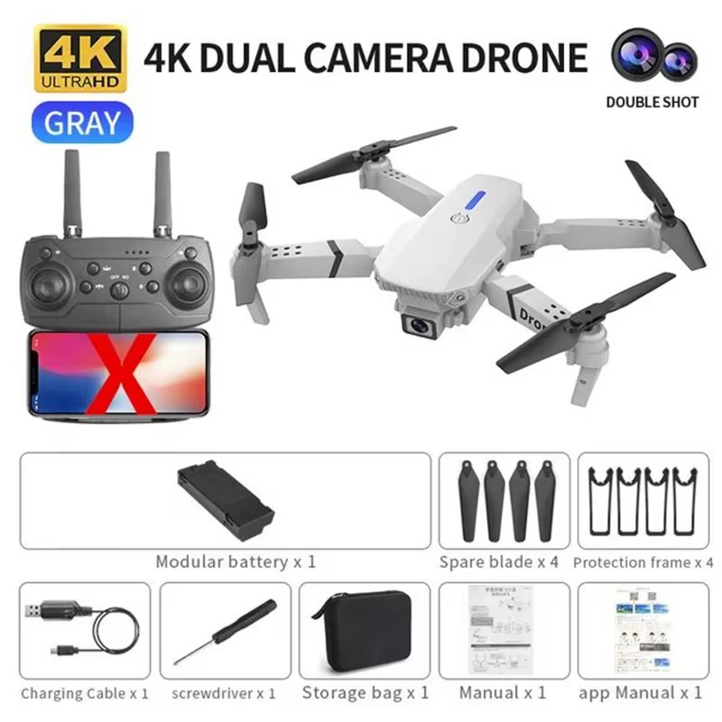 New E88 Pro WIFI FPV Drone Wide Angle HD 4K 1080P Camera Height Hold RC Foldable Quadcopter Dron Helicopter