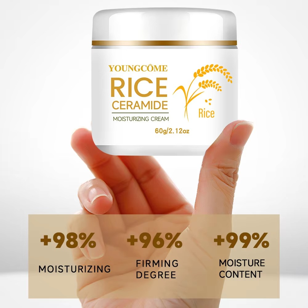 Rice Cream Rice Ceramide Moisturizing Cream Rice Extract Rice Bran Oil Hydrating Targets Dryness, Brightening Korean Skin Care