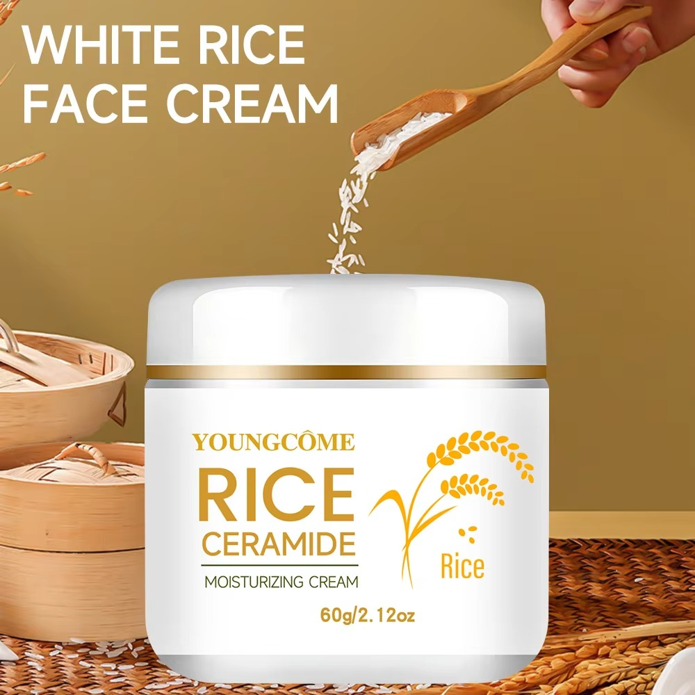 Rice Cream Rice Ceramide Moisturizing Cream Rice Extract Rice Bran Oil Hydrating Targets Dryness, Brightening Korean Skin Care