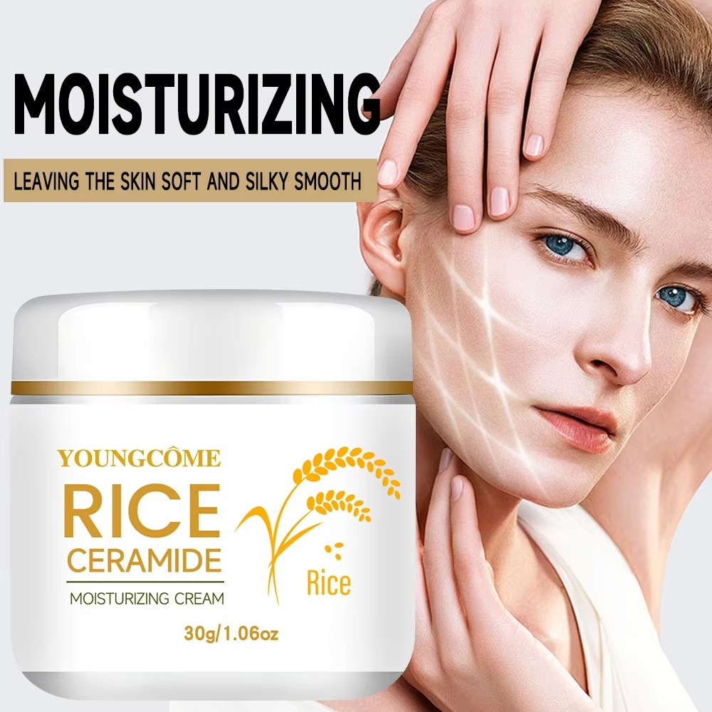 Rice Cream Rice Ceramide Moisturizing Cream Rice Extract Rice Bran Oil Hydrating Targets Dryness, Brightening Korean Skin Care