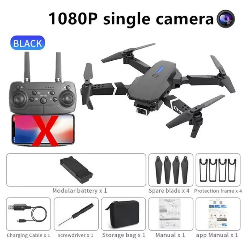 New E88 Pro WIFI FPV Drone Wide Angle HD 4K 1080P Camera Height Hold RC Foldable Quadcopter Dron Helicopter
