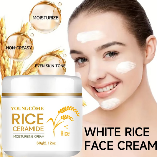 Rice Cream Rice Ceramide Moisturizing Cream Rice Extract Rice Bran Oil Hydrating Targets Dryness, Brightening Korean Skin Care